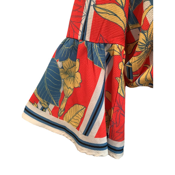 FLYING TOMATO TROPICAL PRINT CROP TOP S - Picture 4 of 6